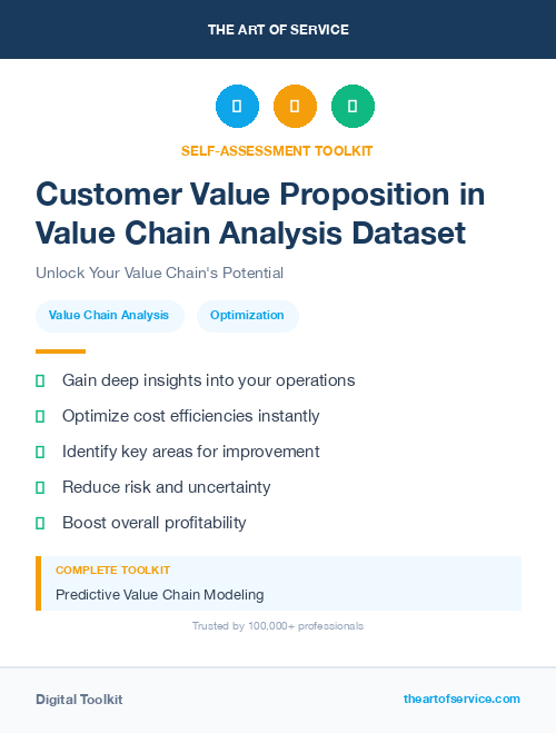 Customer Value Proposition in Value Chain Analysis Dataset