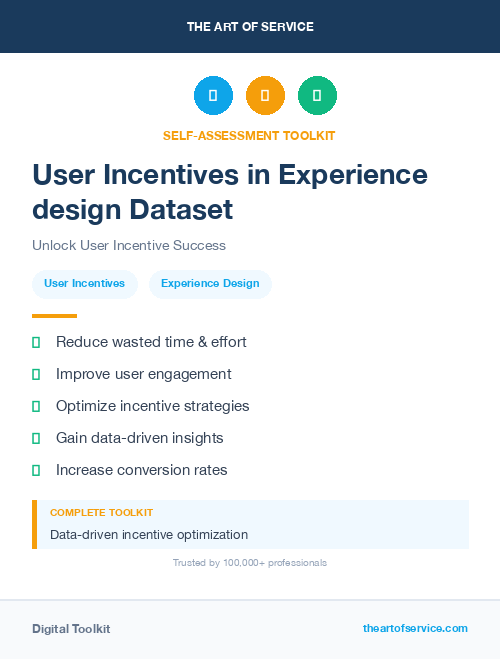 User Incentives in Experience design Dataset