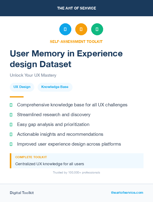 User Memory in Experience design Dataset