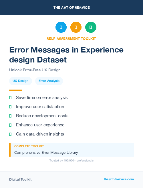 Error Messages in Experience design Dataset