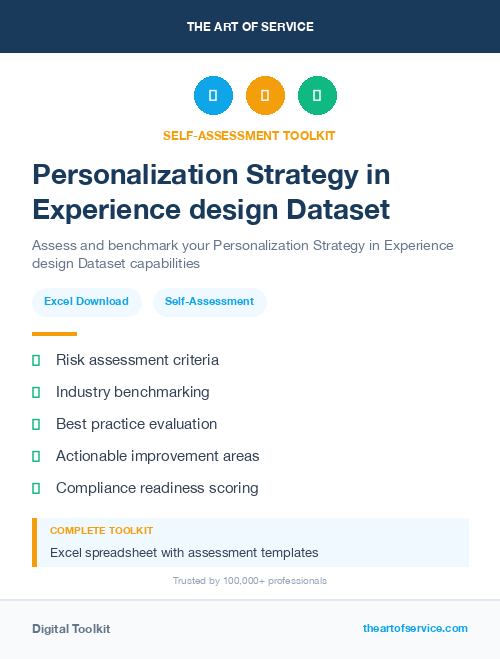 Personalization Strategy in Experience design Dataset