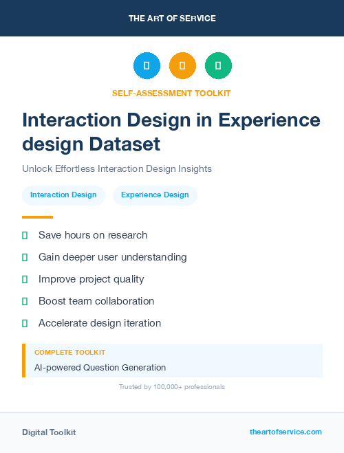 Interaction Design in Experience design Dataset