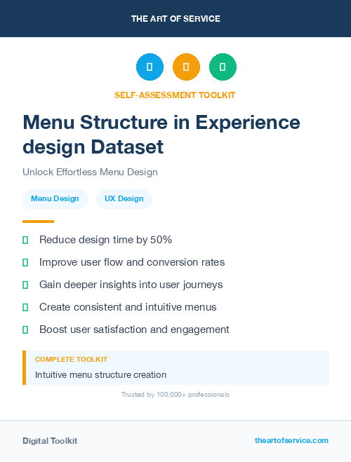 Menu Structure in Experience design Dataset