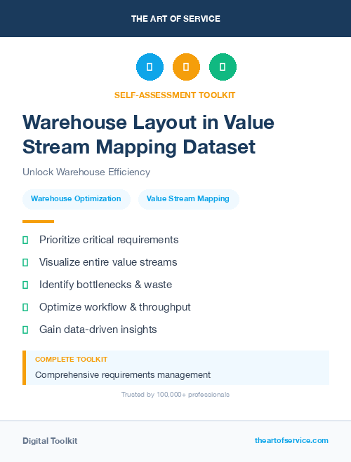 Warehouse Layout in Value Stream Mapping Dataset