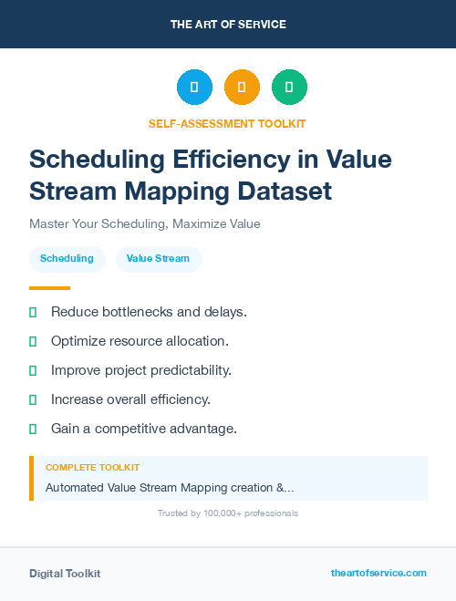 Scheduling Efficiency in Value Stream Mapping Dataset