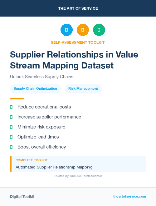 Supplier Relationships in Value Stream Mapping Dataset
