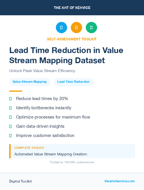 Lead Time Reduction in Value Stream Mapping Dataset