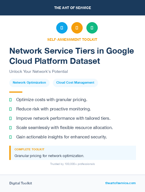 Network Service Tiers in Google Cloud Platform Dataset