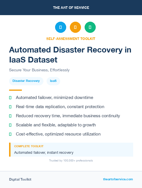 Automated Disaster Recovery in IaaS Dataset