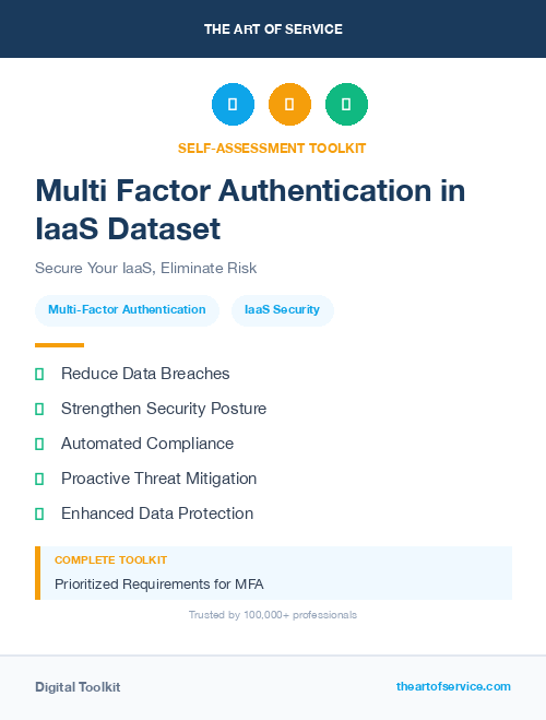 Multi Factor Authentication in IaaS Dataset