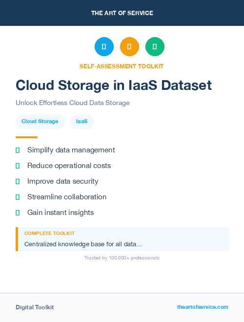 Cloud Storage in IaaS Dataset