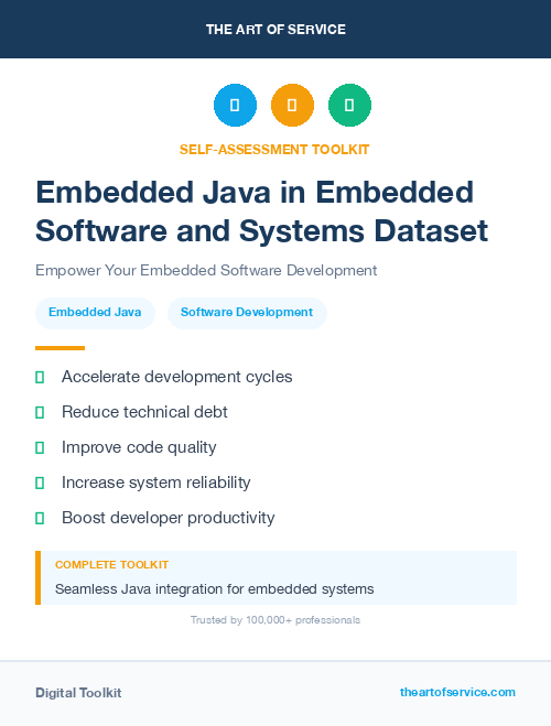 Embedded Java in Embedded Software and Systems Dataset