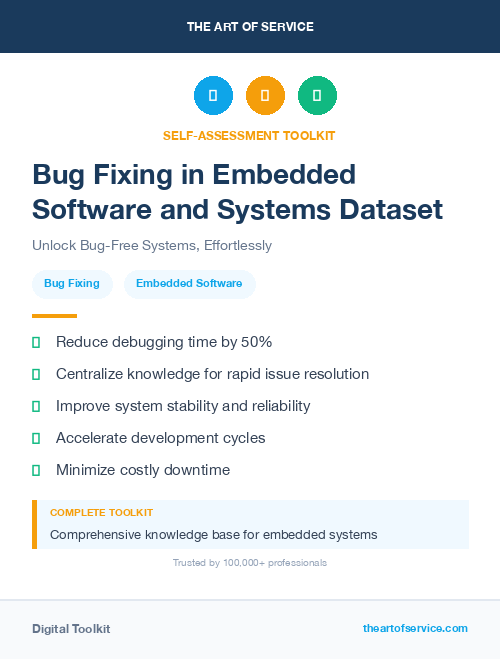 Bug Fixing in Embedded Software and Systems Dataset