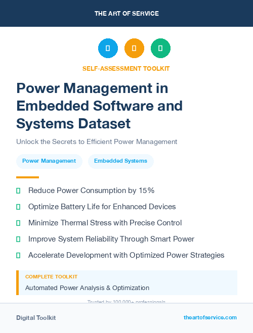 Power Management in Embedded Software and Systems Dataset