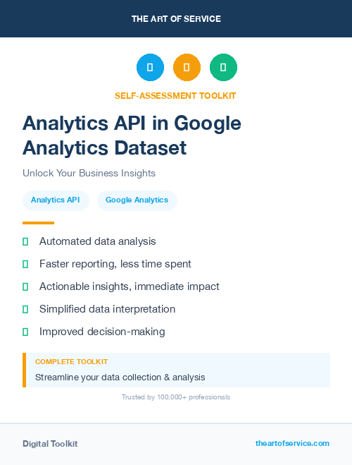Analytics API in Google Analytics Dataset