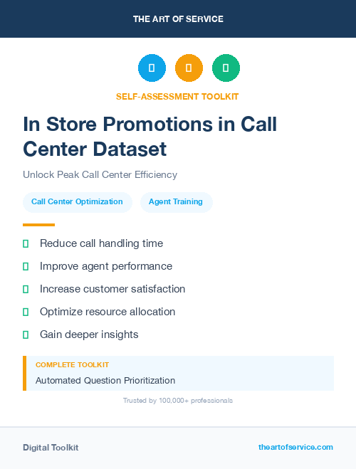 In Store Promotions in Call Center Dataset