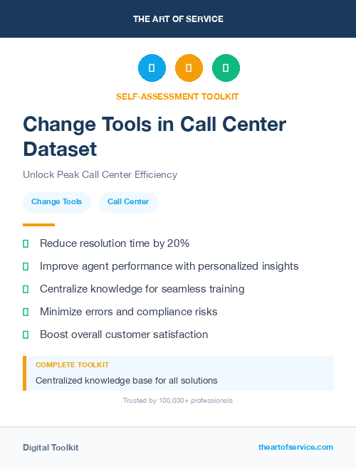 Change Tools in Call Center Dataset