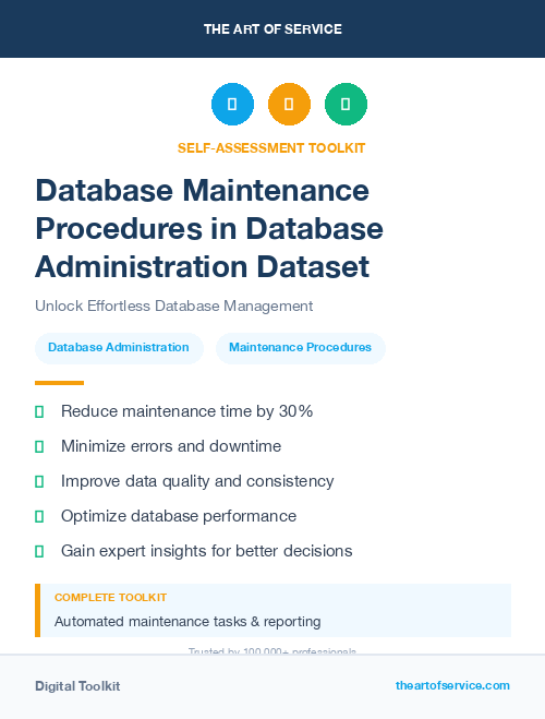 Database Maintenance Procedures in Database Administration Dataset