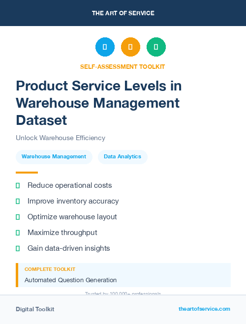 Product Service Levels in Warehouse Management Dataset