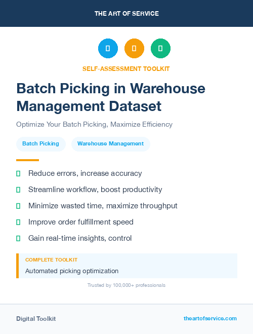Batch Picking in Warehouse Management Dataset