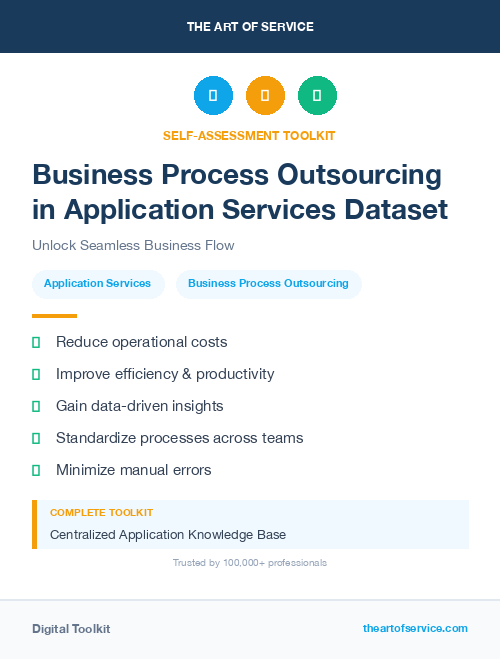 Business Process Outsourcing in Application Services Dataset