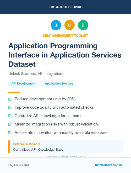 Application Programming Interface in Application Services Dataset