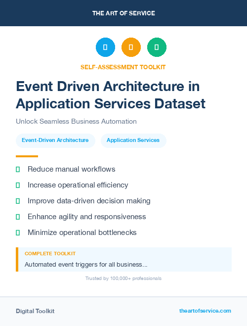 Event Driven Architecture in Application Services Dataset