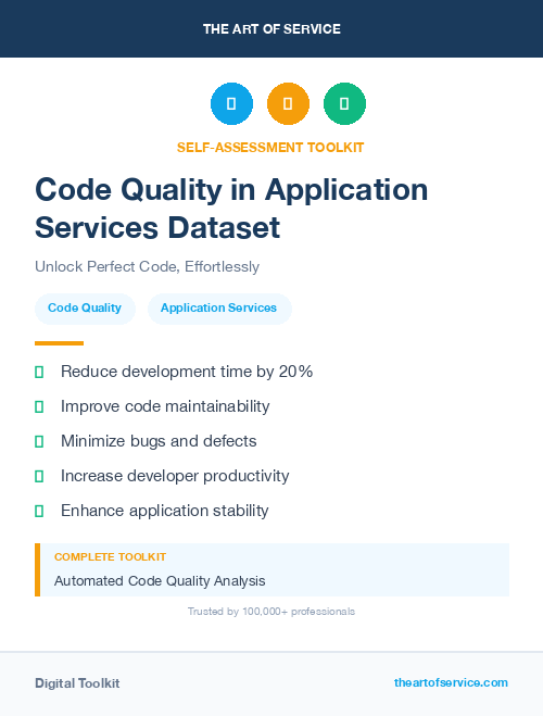 Code Quality in Application Services Dataset