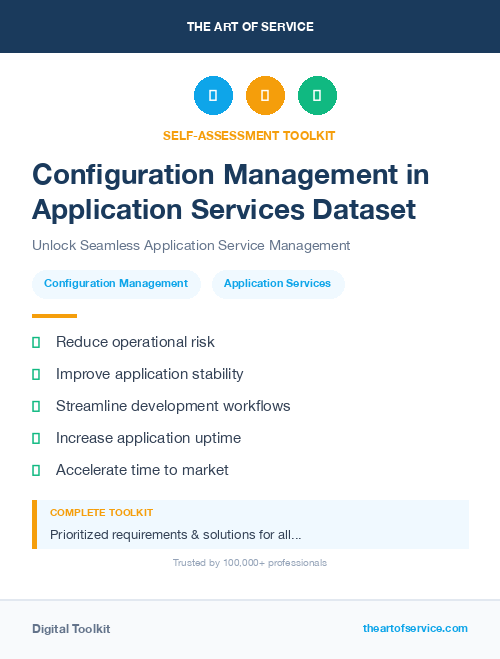 Configuration Management in Application Services Dataset
