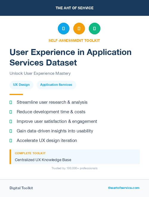 User Experience in Application Services Dataset