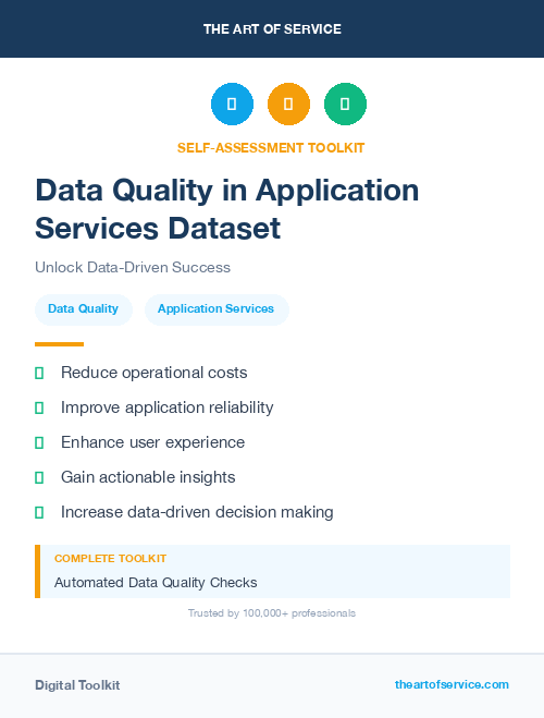 Data Quality in Application Services Dataset