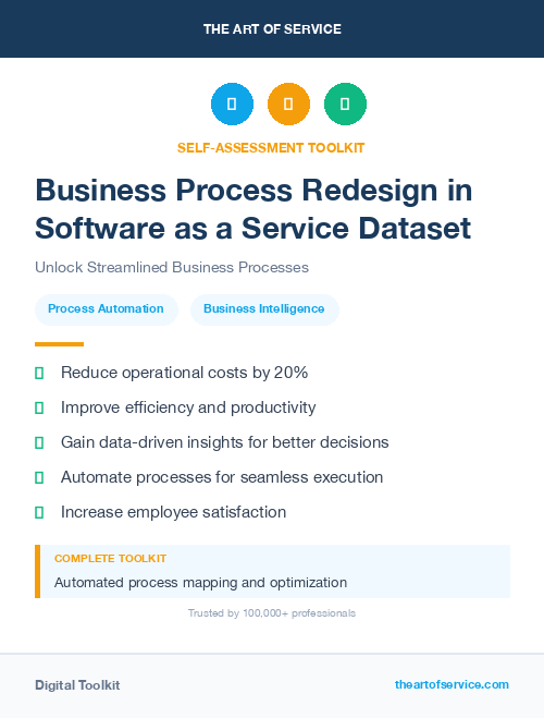 Business Process Redesign in Software as a Service Dataset