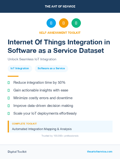 Internet Of Things Integration in Software as a Service Dataset
