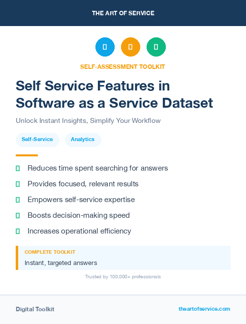 Self Service Features in Software as a Service Dataset