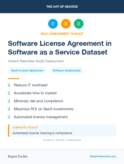 Software License Agreement in Software as a Service Dataset