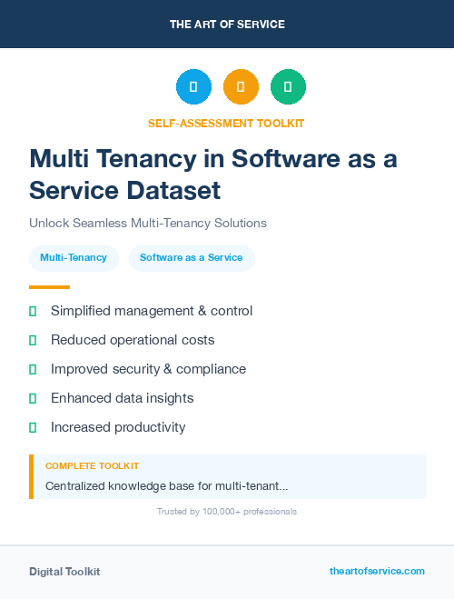 Multi Tenancy in Software as a Service Dataset