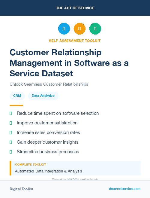 Customer Relationship Management in Software as a Service Dataset