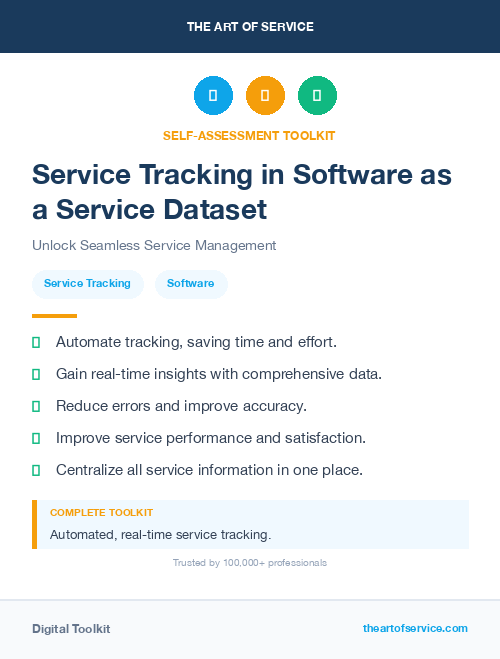 Service Tracking in Software as a Service Dataset