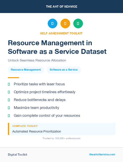 Resource Management in Software as a Service Dataset