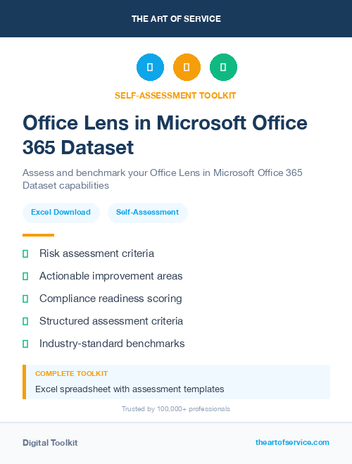 Office Lens in Microsoft Office 365 Dataset