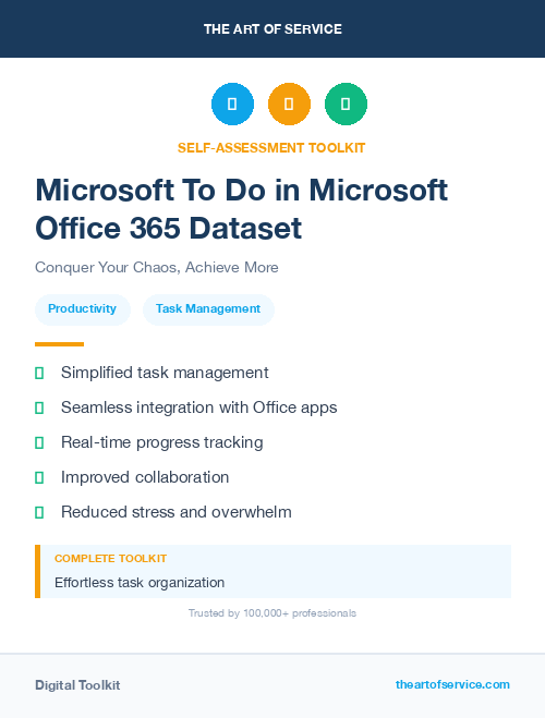 Microsoft To Do in Microsoft Office 365 Dataset