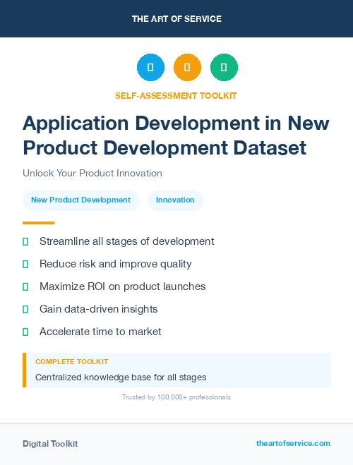 Application Development in New Product Development Dataset