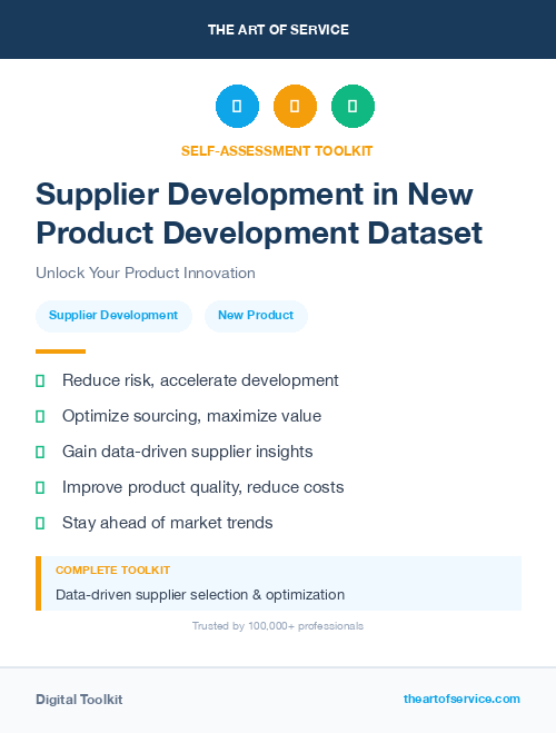 Supplier Development in New Product Development Dataset