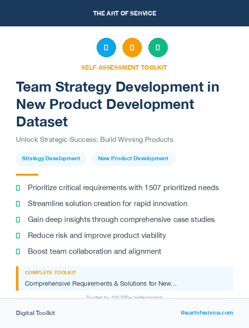 Team Strategy Development in New Product Development Dataset