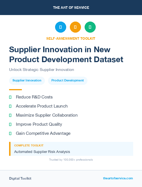 Supplier Innovation in New Product Development Dataset