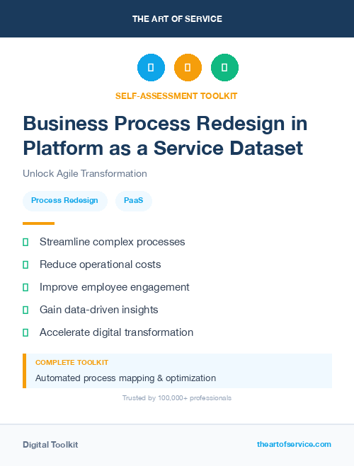 Business Process Redesign in Platform as a Service Dataset