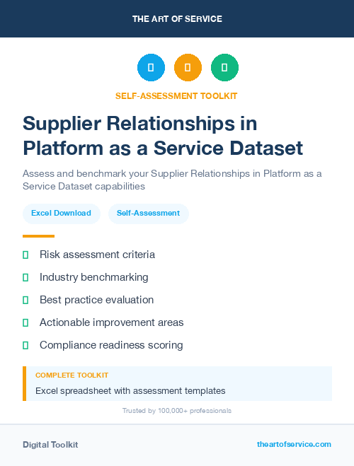 Supplier Relationships in Platform as a Service Dataset