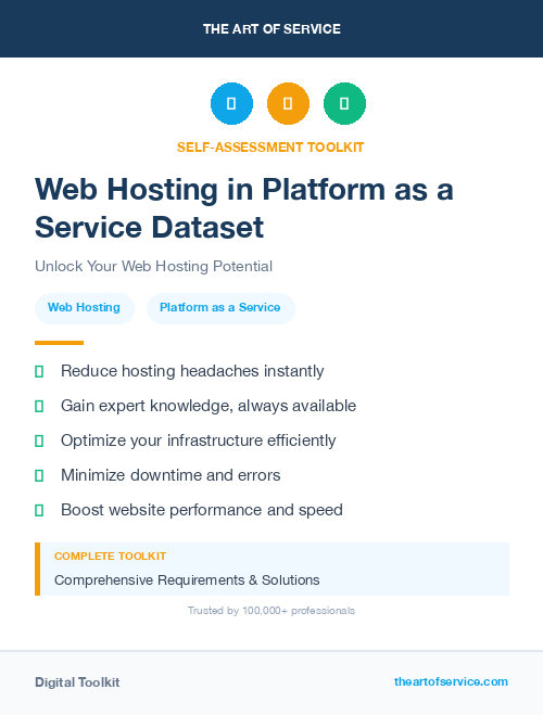 Web Hosting in Platform as a Service Dataset