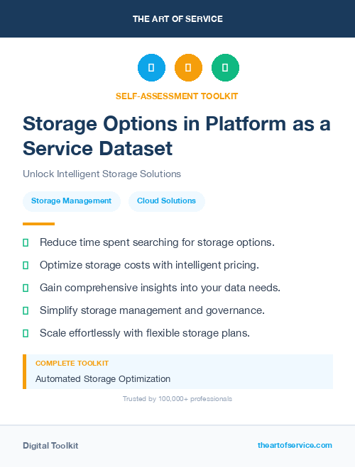Storage Options in Platform as a Service Dataset