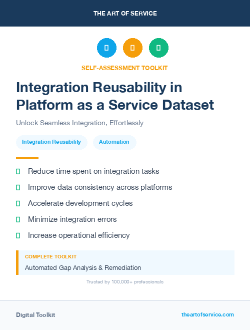 Integration Reusability in Platform as a Service Dataset